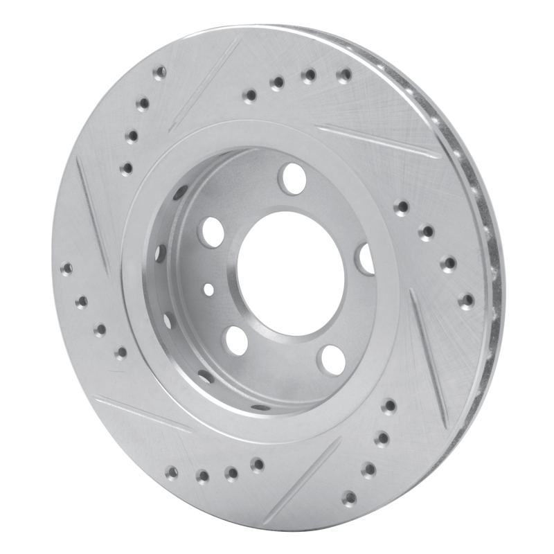 Audi TT Quattro Brake Rotor (1) - Rear Right - R1 Concepts - Drilled & Slotted - Silver - `00-`06